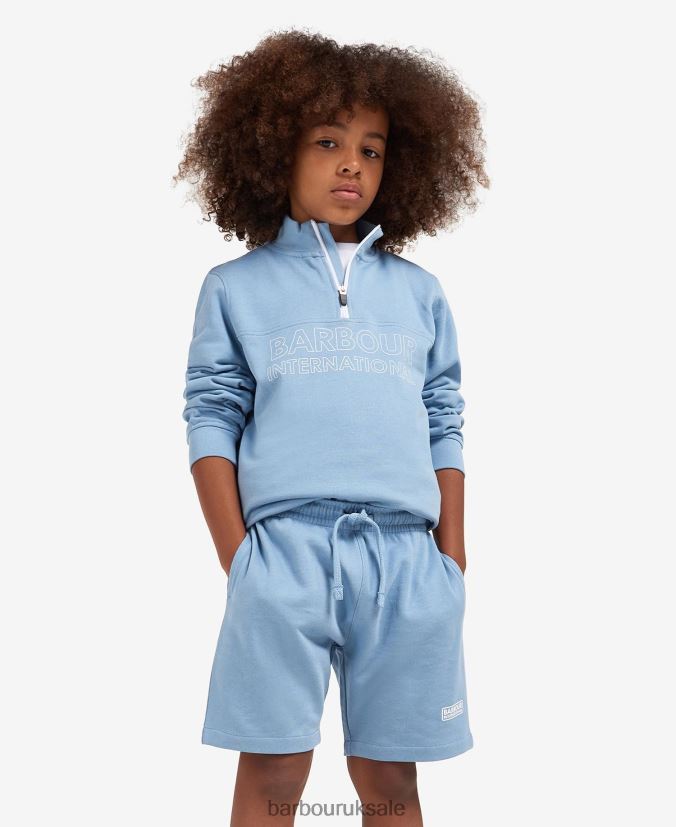 Trick Half-Zip Sweatshirt & Shorts Set Barbour Boys R08LB62526 Clothing Classic Black