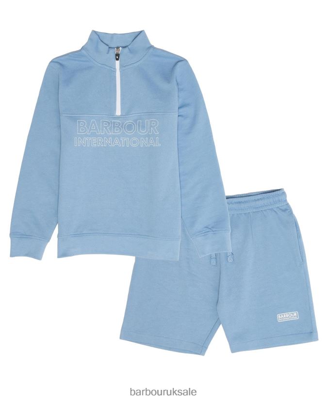 Trick Half-Zip Sweatshirt & Shorts Set Barbour Boys R08LB62526 Clothing Classic Black