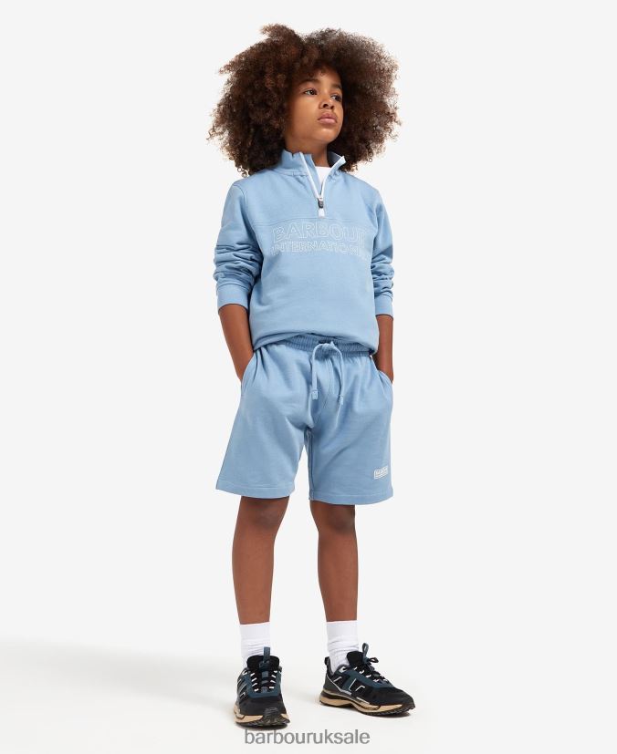 Trick Half-Zip Sweatshirt & Shorts Set Barbour Boys R08LB62526 Clothing Classic Black