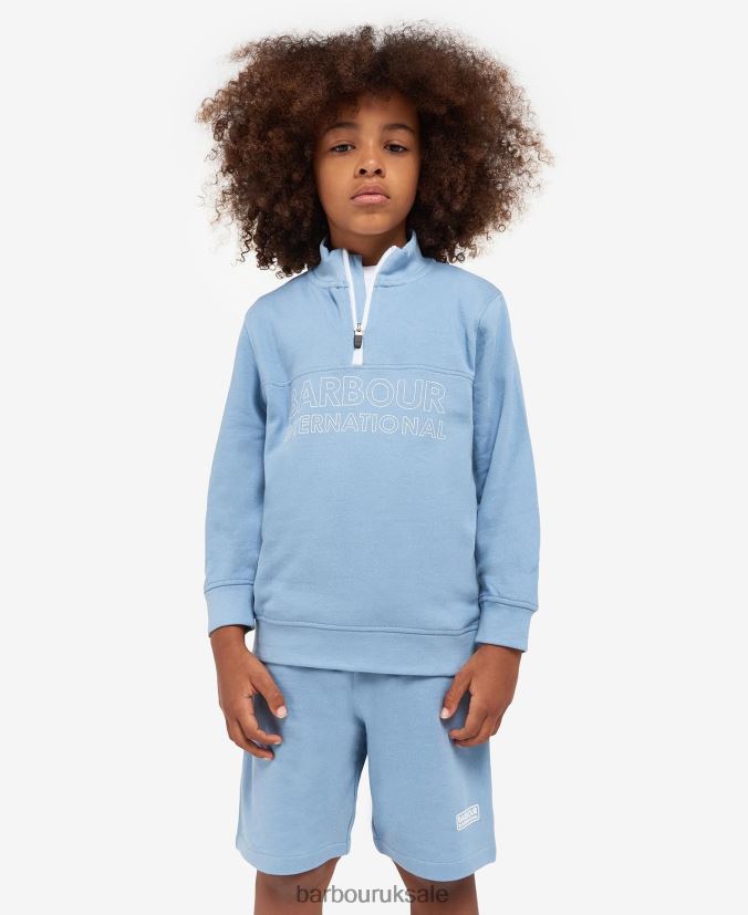 Trick Half-Zip Sweatshirt & Shorts Set Barbour Boys R08LB62526 Clothing Classic Black