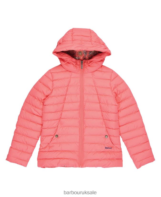 Coraline Quilted Jacket Barbour Girls R08LB62546 Clothing Pink Punch/Retro Floral