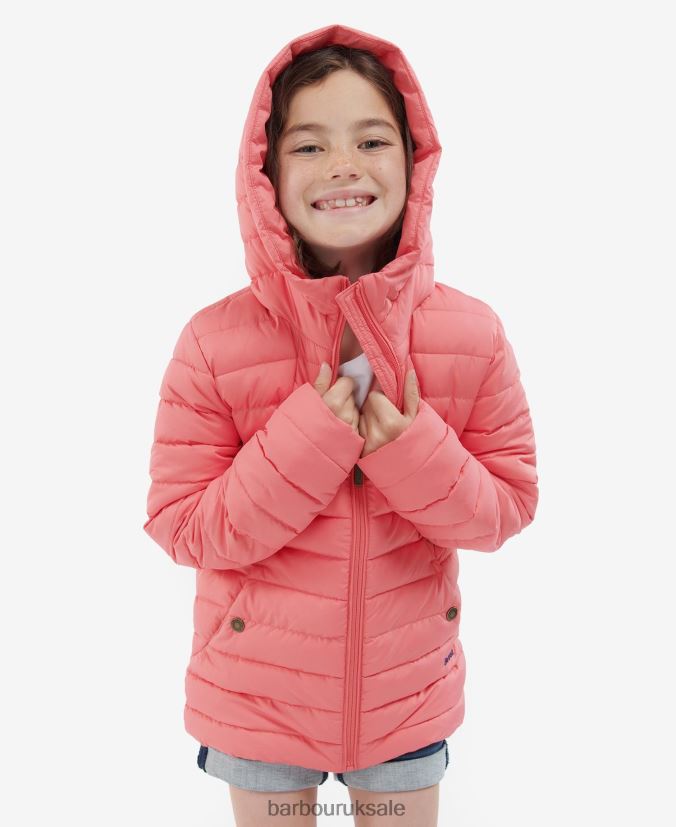 Coraline Quilted Jacket Barbour Girls R08LB62546 Clothing Pink Punch/Retro Floral