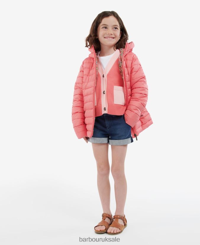 Coraline Quilted Jacket Barbour Girls R08LB62546 Clothing Pink Punch/Retro Floral
