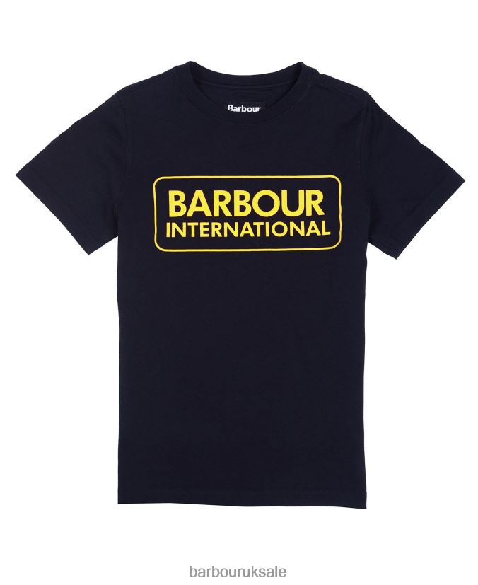 International Essential Langarmshirt Large Logo Barbour Boys R08LB62538 Clothing Grey Marl
