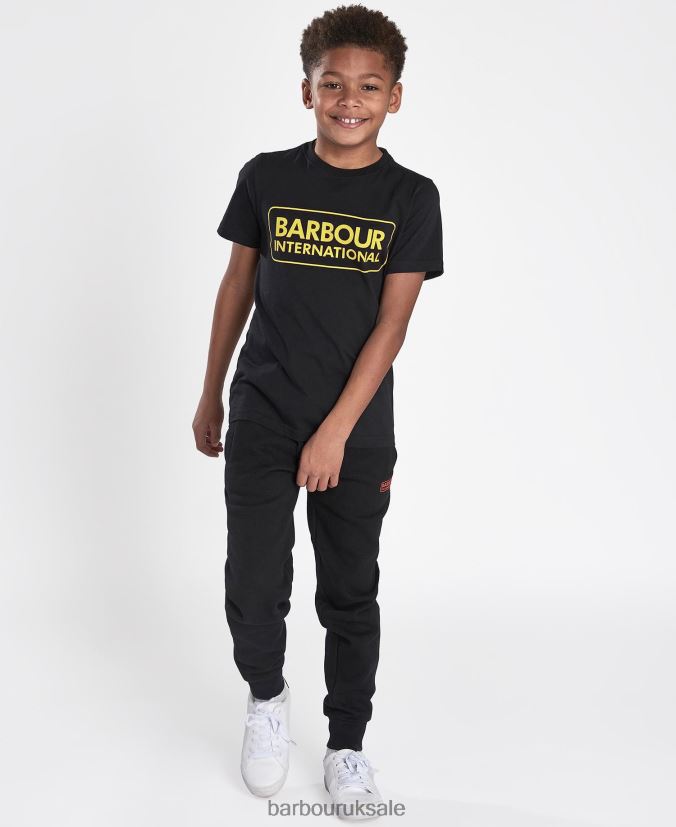 International Essential Langarmshirt Large Logo Barbour Boys R08LB62538 Clothing Grey Marl
