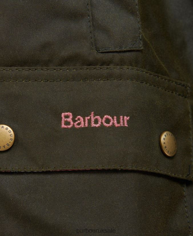 Acorn Waxed Jacket Barbour Girls R08LB62542 Clothing Archive Olive/Retro Floral