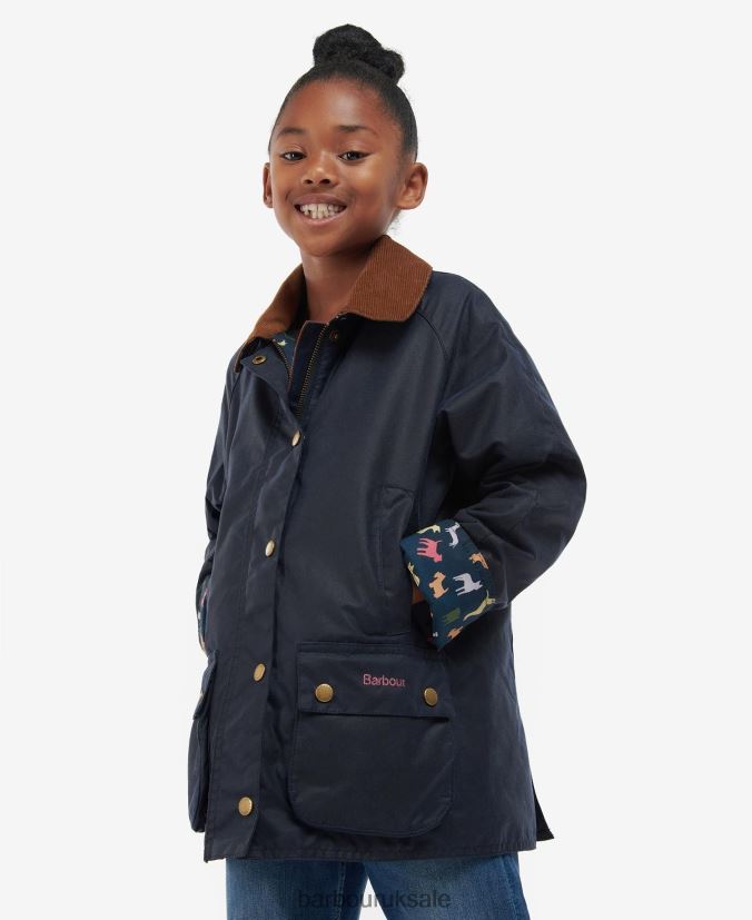 Acorn Waxed Jacket Barbour Girls R08LB62543 Clothing Archive Olive/Retro Floral