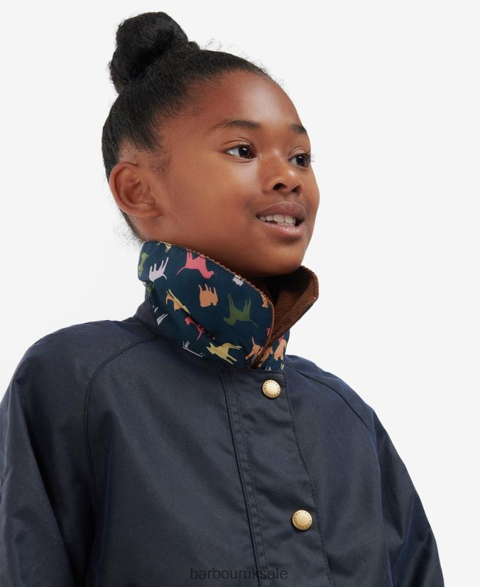 Acorn Waxed Jacket Barbour Girls R08LB62543 Clothing Archive Olive/Retro Floral