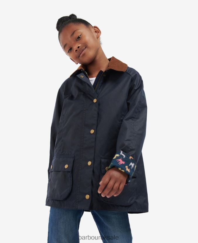 Acorn Waxed Jacket Barbour Girls R08LB62543 Clothing Archive Olive/Retro Floral