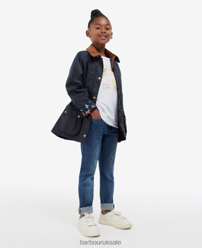 Acorn Waxed Jacket Barbour Girls R08LB62543 Clothing Archive Olive/Retro Floral