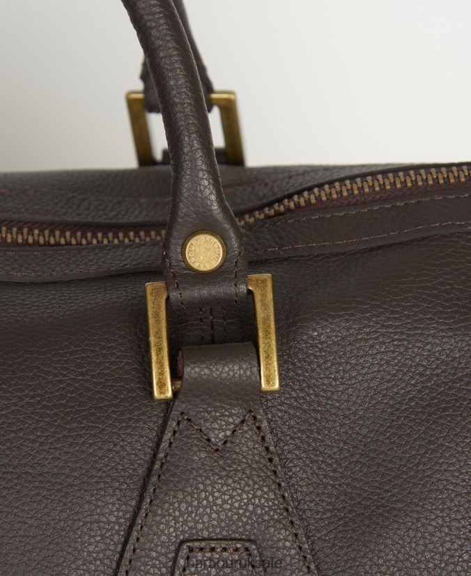 Leather Medium Travel Explorer Bag Barbour Men R08LB62179 Accessories Chocolate