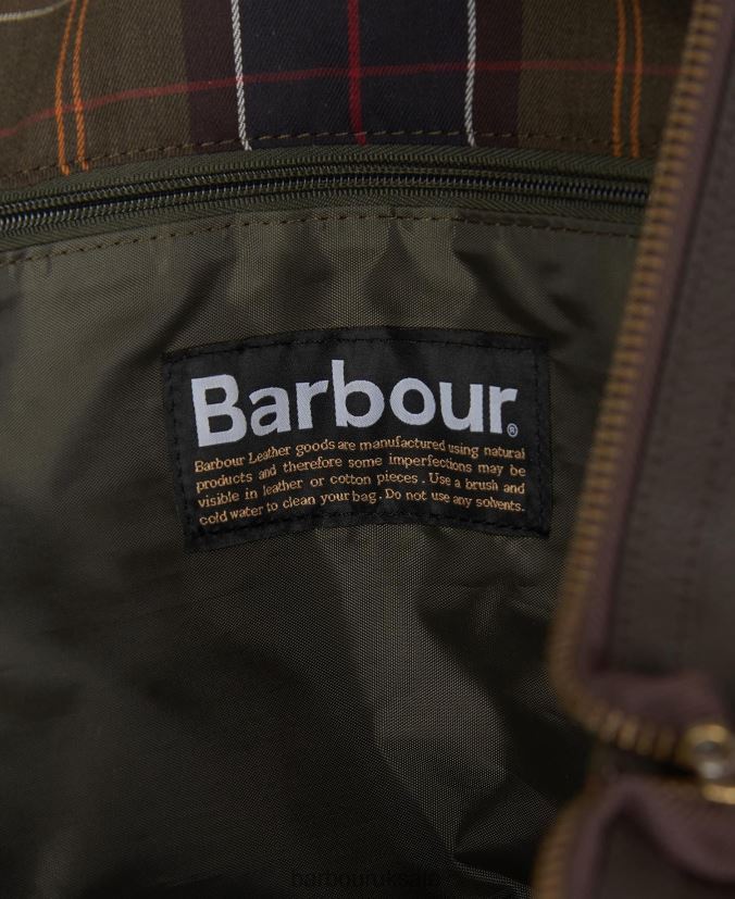 Leather Medium Travel Explorer Bag Barbour Men R08LB62179 Accessories Chocolate