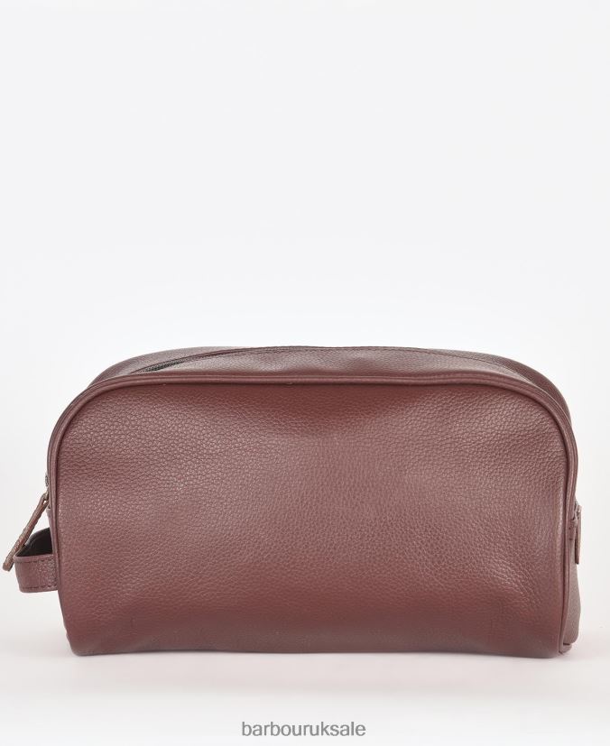 Leather Wash Bag Barbour Men R08LB62202 Accessories Dark Brown