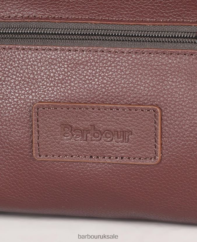 Leather Wash Bag Barbour Men R08LB62202 Accessories Dark Brown
