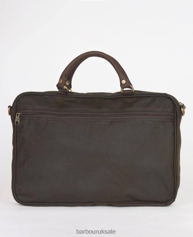 Wax Leather Briefcase Barbour Men R08LB62176 Accessories Navy