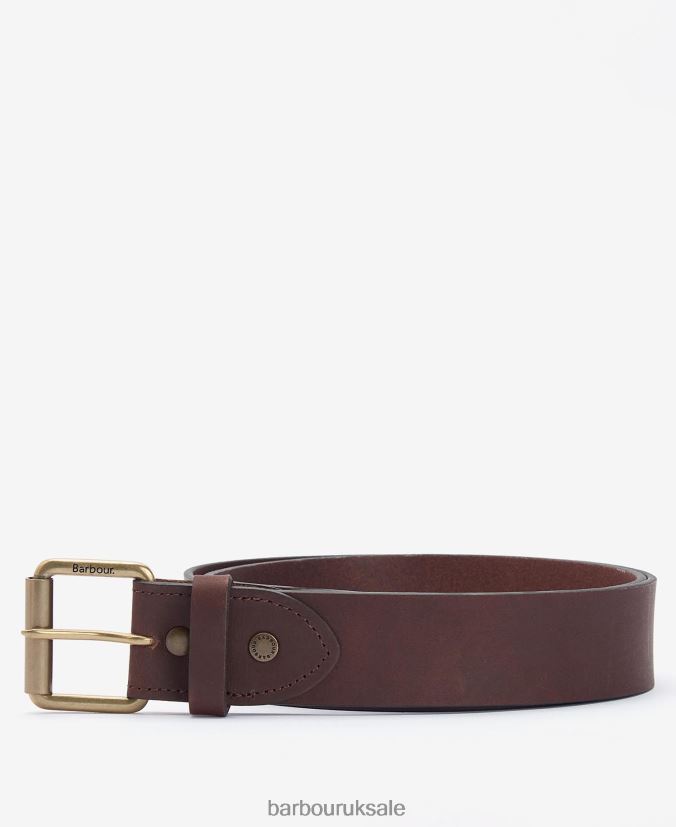 Contrast Leather Belt Barbour Men R08LB62226 Accessories Olive/Brown