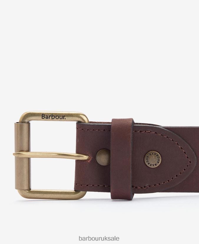 Contrast Leather Belt Barbour Men R08LB62226 Accessories Olive/Brown