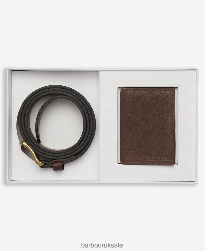 Haydon Wallet & Belt Gift Set Barbour Men R08LB62222 Accessories Dark Brown