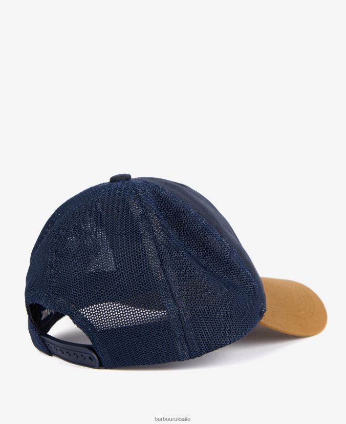 Bankside Trucker Cap Barbour Men R08LB62269 Accessories Navy/Russet