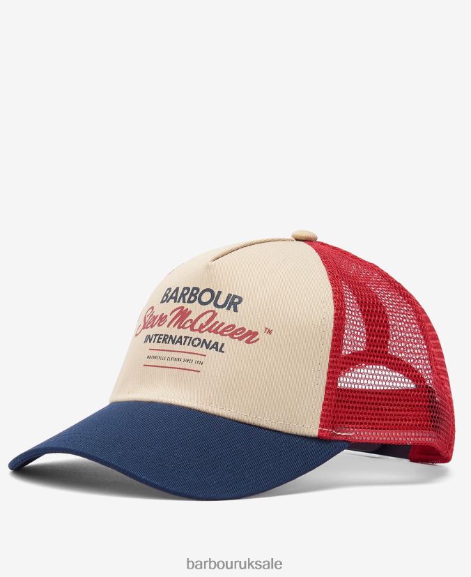 Steve McQueen Trucker Cap Barbour Men R08LB62240 Accessories Navy/Red/Stone