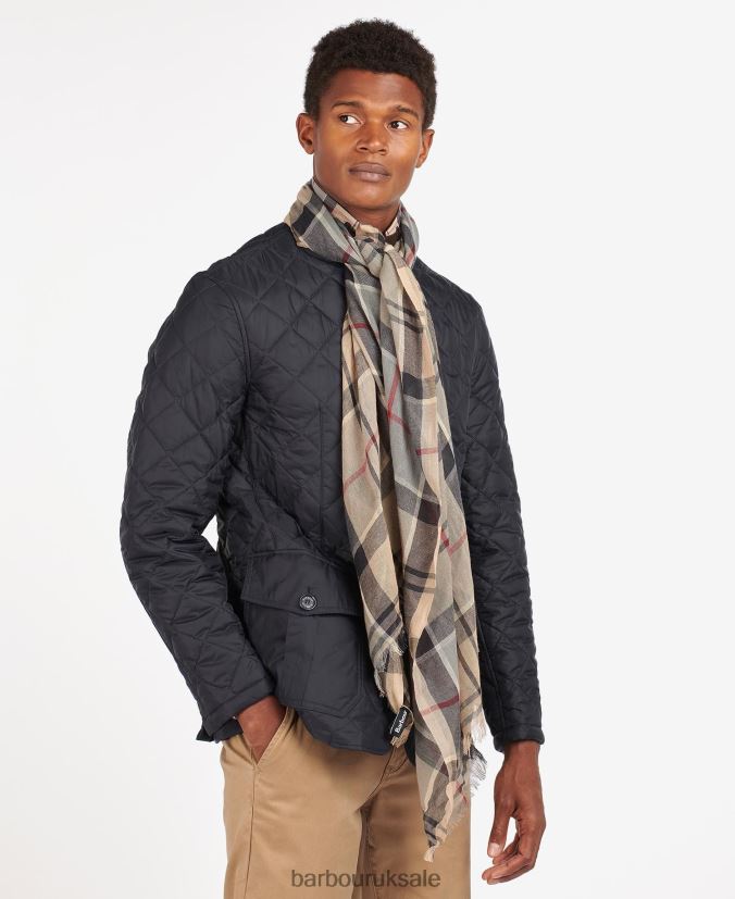 Welton Tartan Scarf Barbour Men R08LB62350 Accessories Stone Dress Tartan