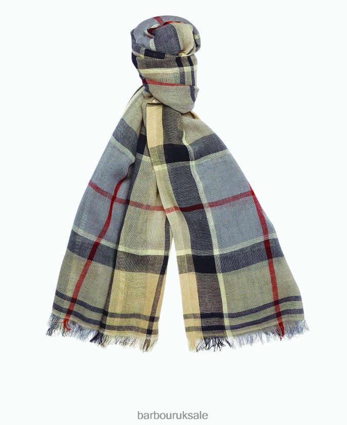 Welton Tartan Scarf Barbour Men R08LB62350 Accessories Stone Dress Tartan