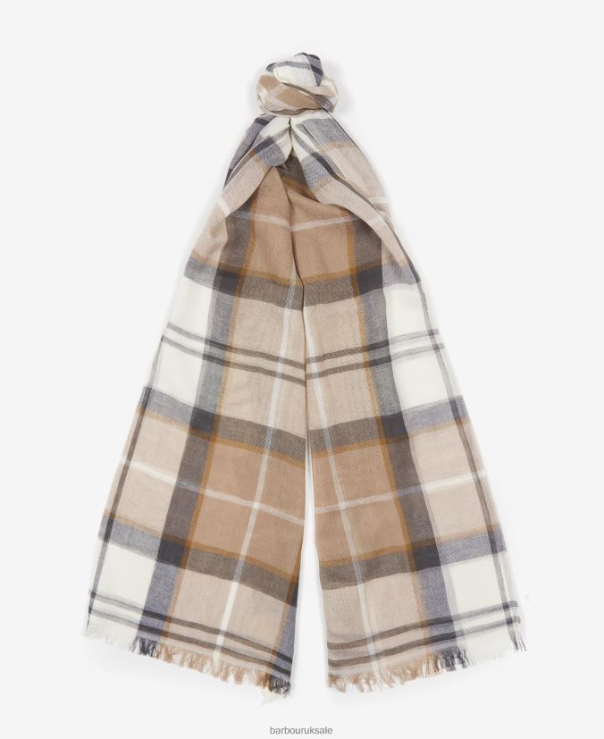 Welton Tartan Scarf Barbour Men R08LB62356 Accessories Stone Dress Tartan