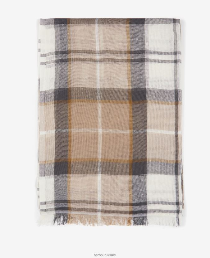 Welton Tartan Scarf Barbour Men R08LB62356 Accessories Stone Dress Tartan