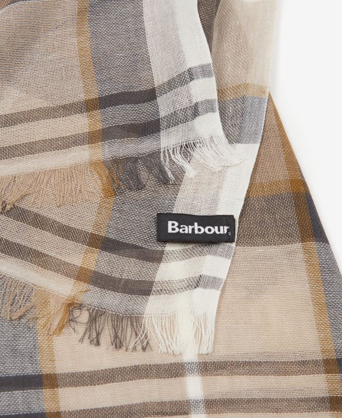 Welton Tartan Scarf Barbour Men R08LB62356 Accessories Stone Dress Tartan