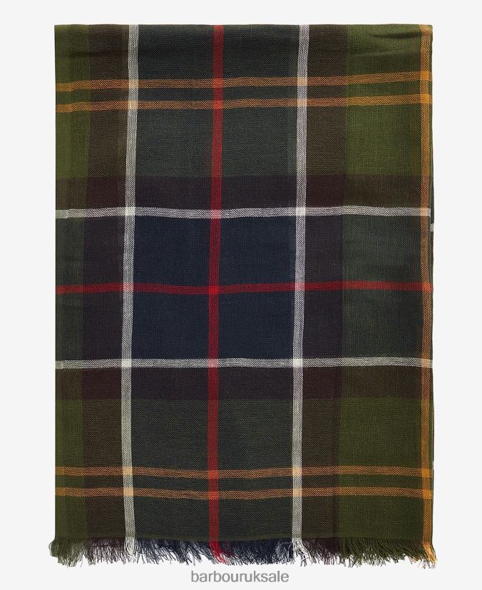 Welton Tartan Scarf Barbour Men R08LB62357 Accessories Stone Dress Tartan
