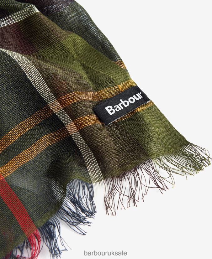 Welton Tartan Scarf Barbour Men R08LB62357 Accessories Stone Dress Tartan