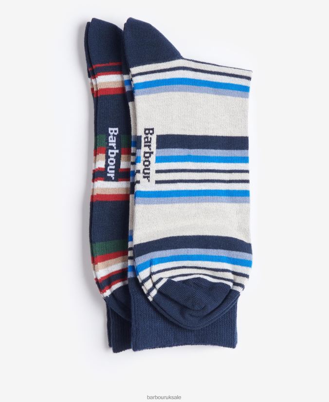 Summer Stripe Socks Barbour Men R08LB62369 Accessories Navy Mix
