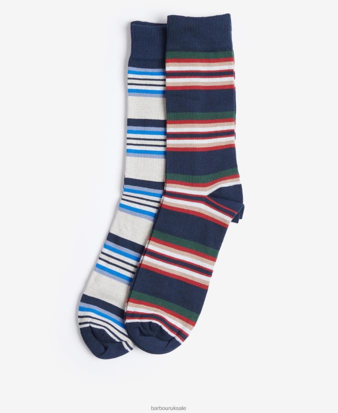 Summer Stripe Socks Barbour Men R08LB62369 Accessories Navy Mix