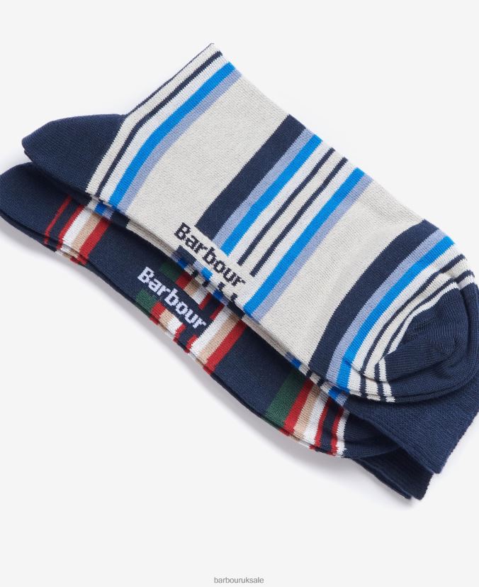 Summer Stripe Socks Barbour Men R08LB62369 Accessories Navy Mix