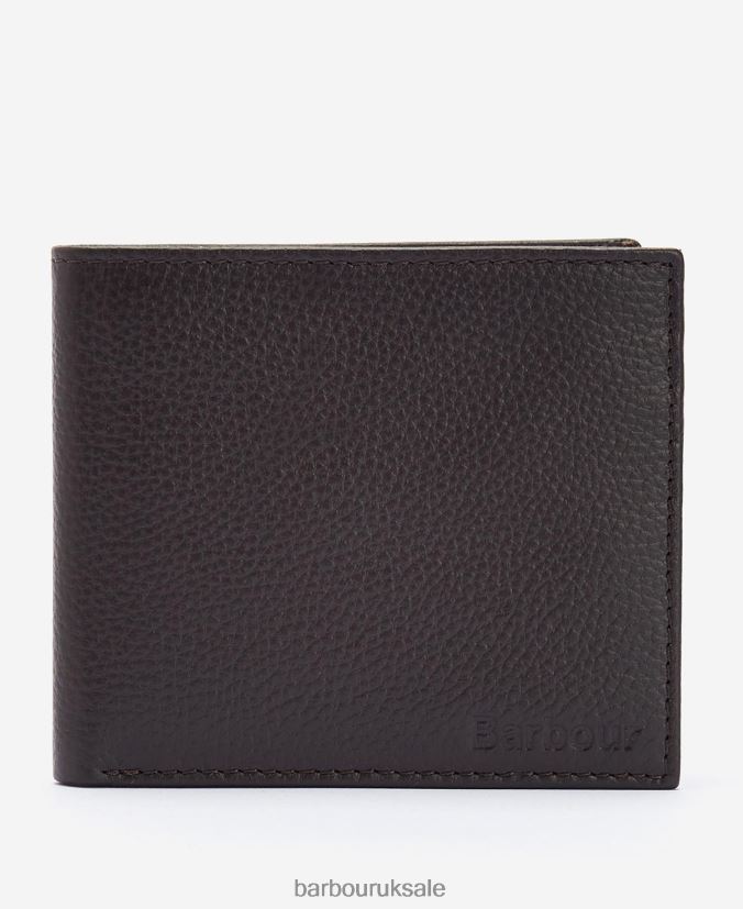 Amble Leather Billfold Wallet Barbour Men R08LB62383 Accessories Dark Brown