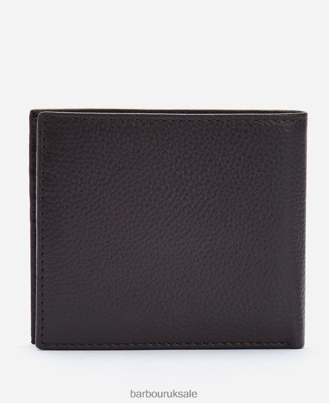 Amble Leather Billfold Wallet Barbour Men R08LB62383 Accessories Dark Brown