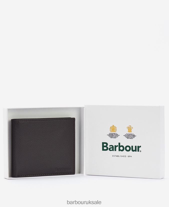 Amble Leather Billfold Wallet Barbour Men R08LB62383 Accessories Dark Brown