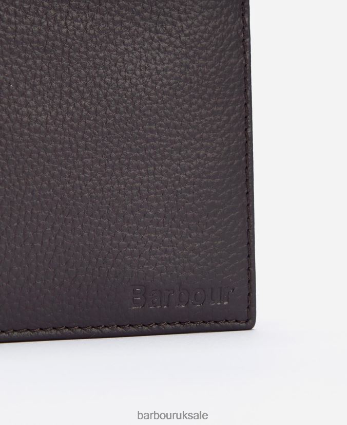 Amble Leather Billfold Wallet Barbour Men R08LB62383 Accessories Dark Brown