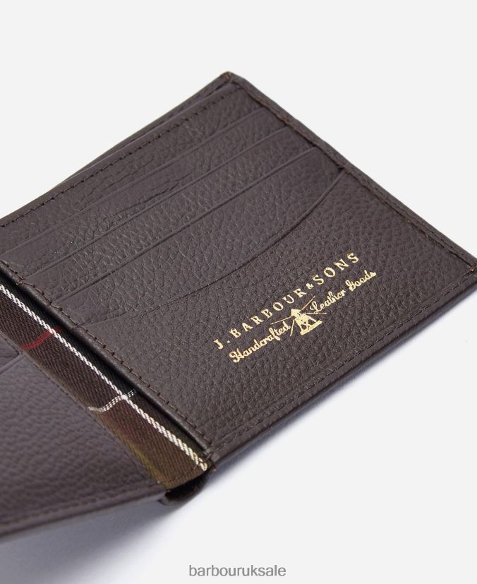 Amble Leather Billfold Wallet Barbour Men R08LB62383 Accessories Dark Brown