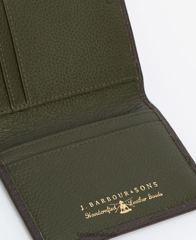 Contrast Leather Billfold Wallet Barbour Men R08LB62375 Accessories Black
