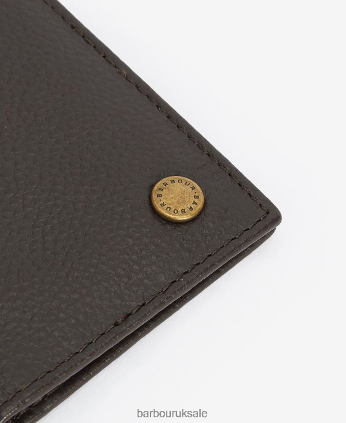 Contrast Leather Billfold Wallet Barbour Men R08LB62375 Accessories Black