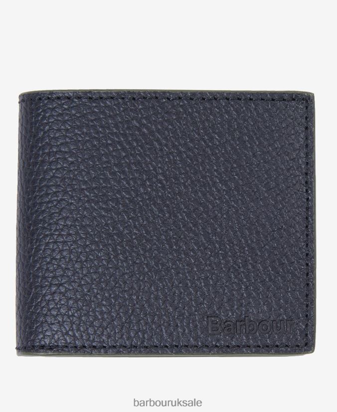 Grain Leather Billfold Coin Wallet Barbour Men R08LB62376 Accessories Black