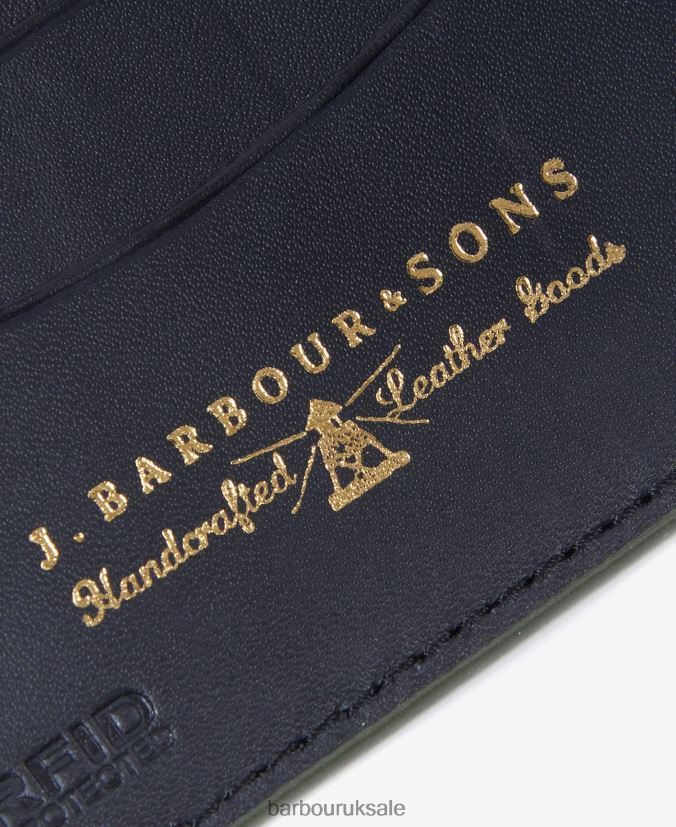 Grain Leather Billfold Coin Wallet Barbour Men R08LB62376 Accessories Black