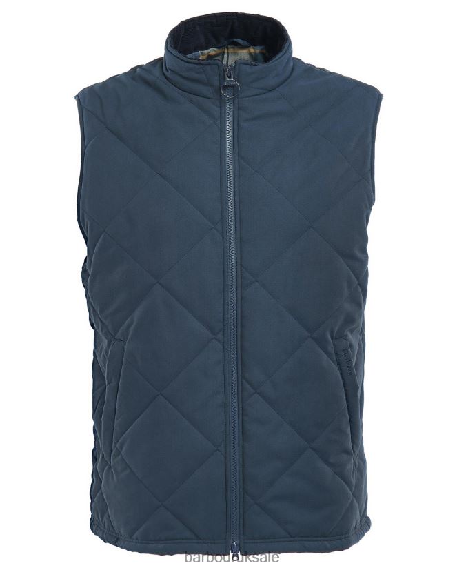 Kurt Quilted Gilet Barbour Men R08LB6246 Clothing Navy/River Birch Tartan