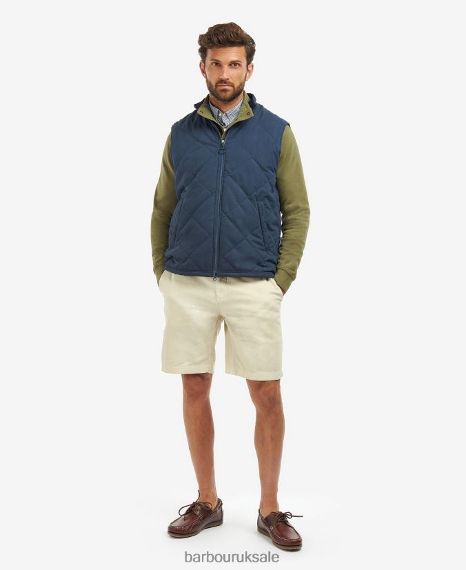 Kurt Quilted Gilet Barbour Men R08LB6246 Clothing Navy/River Birch Tartan