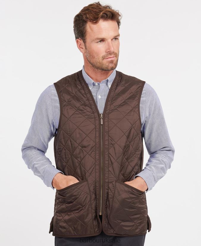 Polarquilt Waistcoat/Zip-In Liner Barbour Men R08LB62341 Clothing Dark Brown
