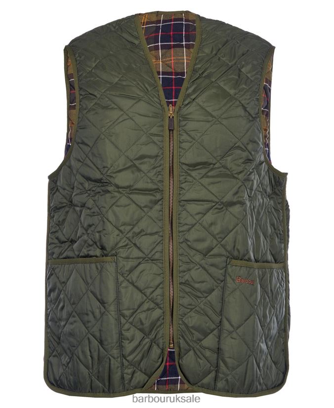 Quilted Waistcoat/Zip-In Liner Barbour Men R08LB62318 Clothing Olive/Ancient