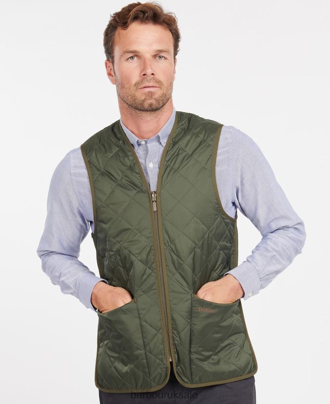 Quilted Waistcoat/Zip-In Liner Barbour Men R08LB62321 Clothing Black/Modern
