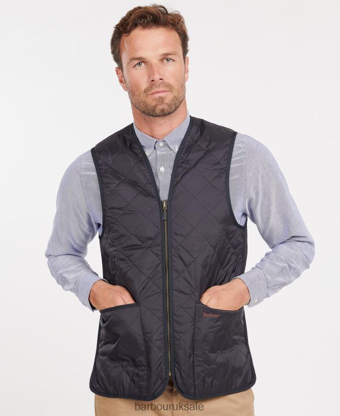 Quilted Waistcoat/Zip-In Liner Barbour Men R08LB62323 Clothing Black/Modern