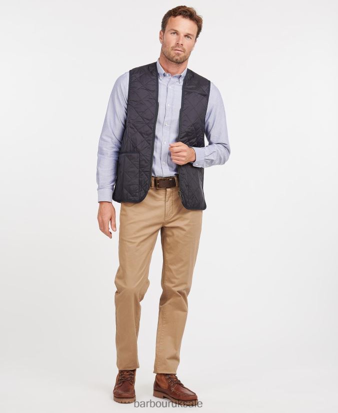 Quilted Waistcoat/Zip-In Liner Barbour Men R08LB62323 Clothing Black/Modern